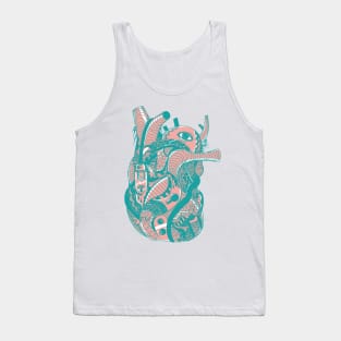 Coral Teal Light Heart Tank Top